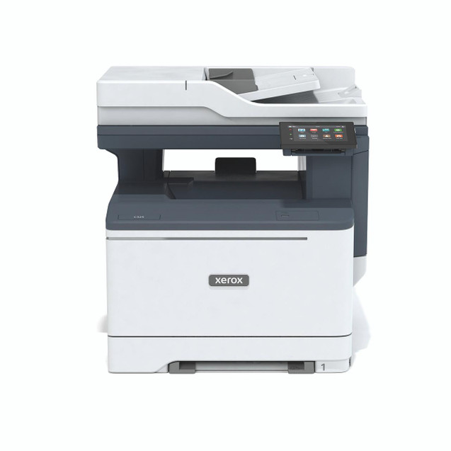 CW Office Xerox C235 MFC Colour Laser Printer, front view showing a modern multi-functional color laser printer with touchscreen display and paper tray.