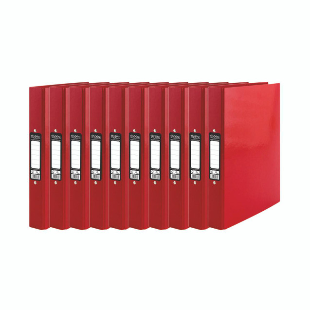 CW Office Pukka Brights R/Binder A4 Red PK10, set of 10 red A4 binders with Pukka Brights branding and label area.