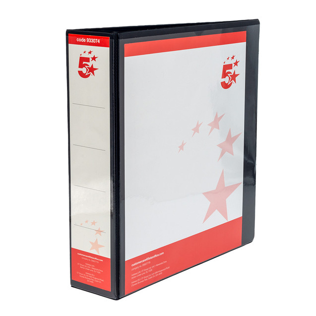 4D-RING Ring Binder A4 50MM BLK PK10
