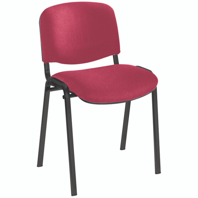 CW Office Jemini Ultra Mpps Stkg Chr Claret, office chair with red fabric upholstery and a black metal frame.
