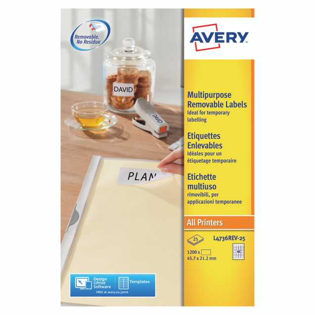 Avery Remv Lsr Lbls WHT 48L/SHT BX25