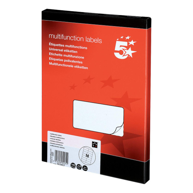 CW Office Mpps Labels 105X42MM PK1400, multifunction labels in a red and black package for office and organizational use.