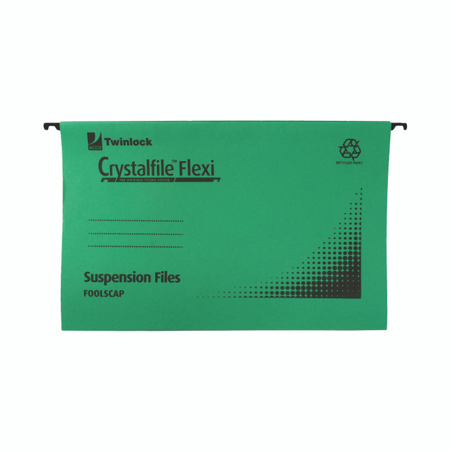 Rexel Crystalfile Susn File GRN PK50