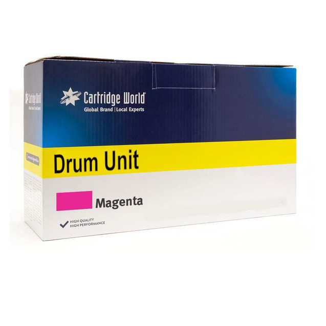 Product Cartridge World Compatible Brother DR-243M (DR243M), magenta drum unit box for printers.