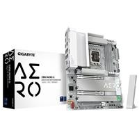 CW Office Gigabyte Z890 AERO G Intel 1851 Socket Motherboard, white and silver motherboard displayed beside its retail box