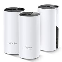 CW Office TP-Link Deco M4 (3-Pack) AC1200 Whole-Home Mesh Wi-Fi System, three white cylindrical mesh Wi-Fi units shown from the front and rear