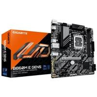 CW Office Gigabyte B860M E GEN5 Intel 1851 Socket Motherboard, black and silver Gigabyte motherboard displayed beside its retail box with B860M E GEN5 branding.