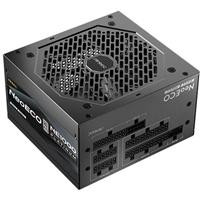 CW Office Antec NE1000 Platinum NeoEco 1000W Fully-Modular ATX 3.1 Power Supply, black computer power supply unit with a large cooling fan grille and fully modular cable ports, shown from an angled top view