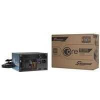 CW Office Seasonic CORE BC 650W 80 PLUS Bronze ATX 3.1 Fixed-Cable PSU with 120mm HDB Fan & 5 Year Warranty, black fixed-cable power supply shown beside its Seasonic CORE retail box