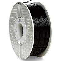 CW Office Verbatim PLA Filament 3D Printing, 1.75 mm, 1 kg, Black, 335 m spool, high-end polyactide filament for 3D printers and 3D pens; black filament wound around a white spool.