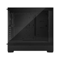 CW Office Fractal Design Pop Air Black ATX Mid Tower PC Case, clear tempered-glass side panel showing the spacious black interior with expansion slots and drive bays