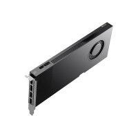 CW Office PNY NVIDIA RTX PRO 4000 Blackwell 24GB Professional Graphics Card, 8960 CUDA Cores, 280 Tensor, 70 RT, Single Fan, 4x DisplayPort - OEM, slim black single-fan graphics card shown at an angle with four DisplayPort outputs