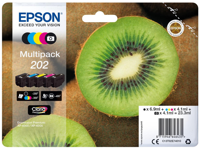  Epson Kiwi Multipack 5-colours 202 Claria Premium Ink 