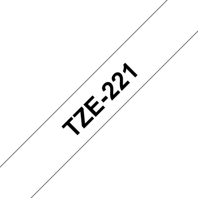 Brother BROTHER TZE221 BLACK ON WHITE 9MM GLOSS 