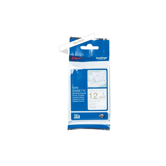 Brother BROTHER PTOUCH RIBBON 12MM X 4M GOLD ON WHITE 