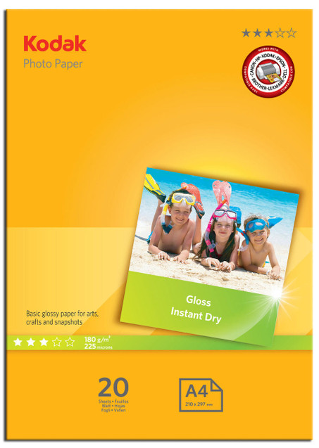 Kodak KODAK PHOTO GLOSS PAPER A4 180GSM (20 PACK) 