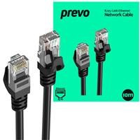 Prevo CAT6-BLK-10M Network Cable, RJ45 (M) to RJ45 (M), CAT6, 10m, Black, Oxygen Free