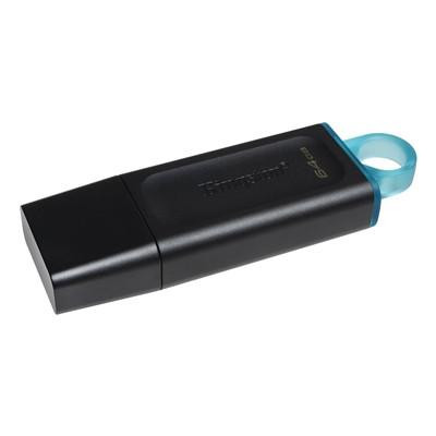  Kingston DataTraveler Exodia 64GB Black with Cyan loop USB 3.2 Flash Drive 