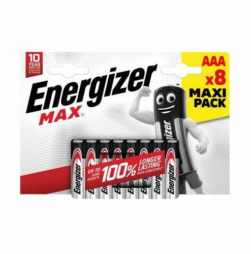  Energizer Max AAA Alkaline Batteries (Pack 8) - E300112100 
