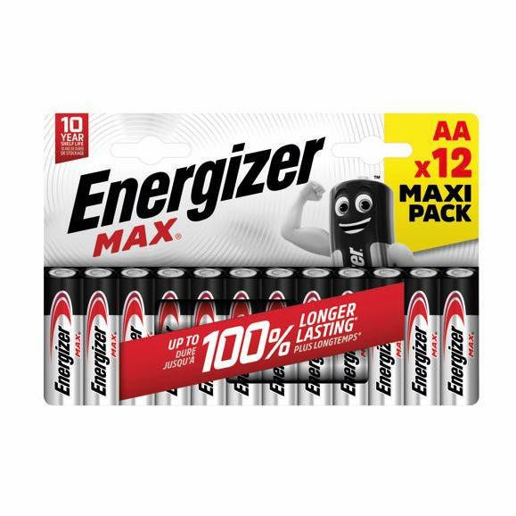  Energizer Max AA Alkaline Batteries (Pack 12) - E300836200 