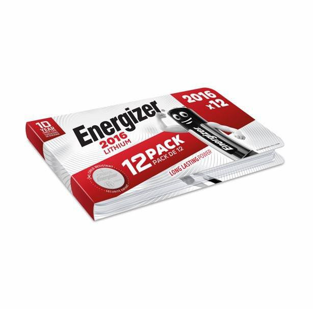  Energizer Lithium CR2016 Coin Cell (Pack 12) - E303692900 