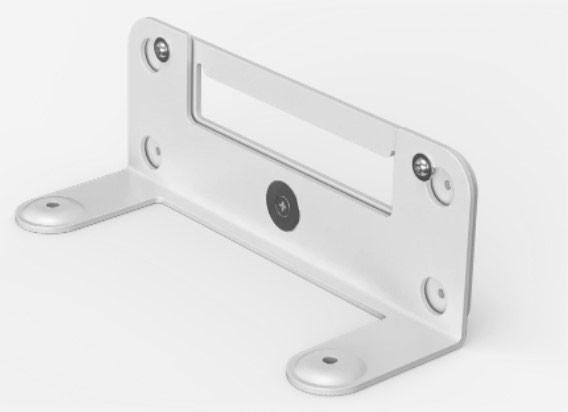 Logitech Wall Mount for Video Bars White, white wall mount bracket for securing Logitech video bars in place.