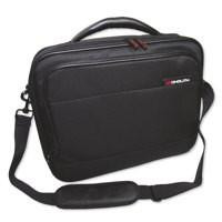 Monolith Nylon 17.2in Computer Case, black nylon carrying case with adjustable shoulder strap and multiple zipper compartments