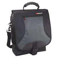 Monolith Nylon Laptop Backpack, black and grey backpack with multiple compartments and padded shoulder straps