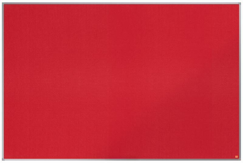 Nobo Ess Notice Board RD 1800x1200mm, red-colored notice board for office or school use.