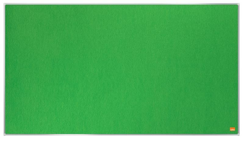Nobo ImpPro Felt Board GN 890x500mm, bright green felt notice board.