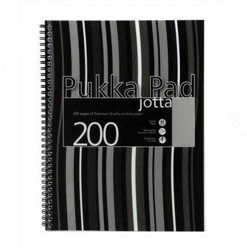 Pukka Jotta Wire A4 Poly BK Stripe PK3, A4 size black and white stripe polywire notebook with 200 pages.