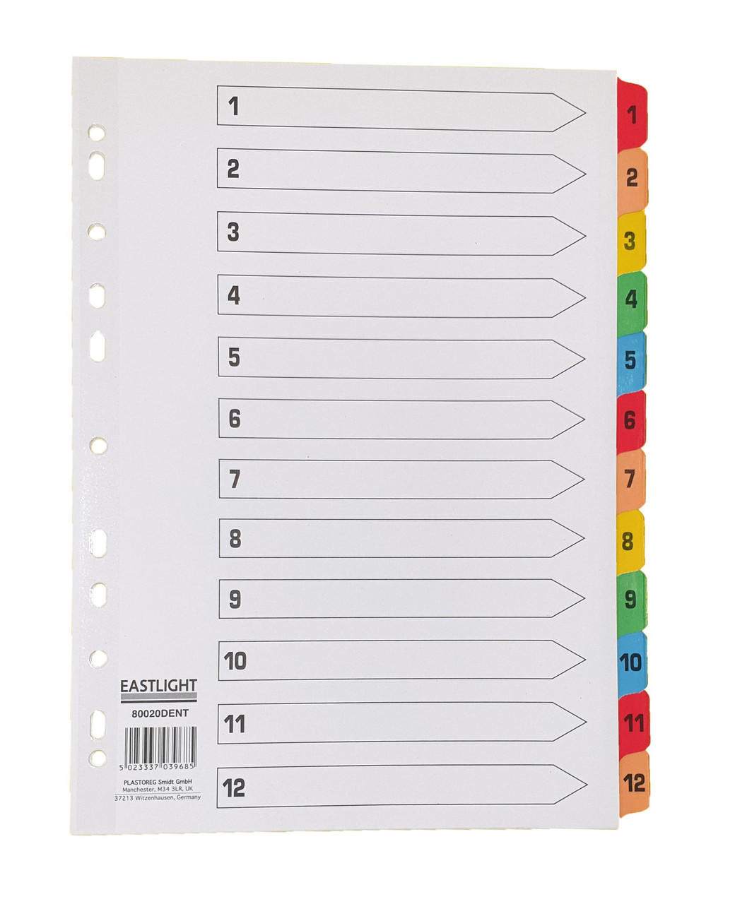 Index White Multicolour Tabs 1-12 - Office Supplies