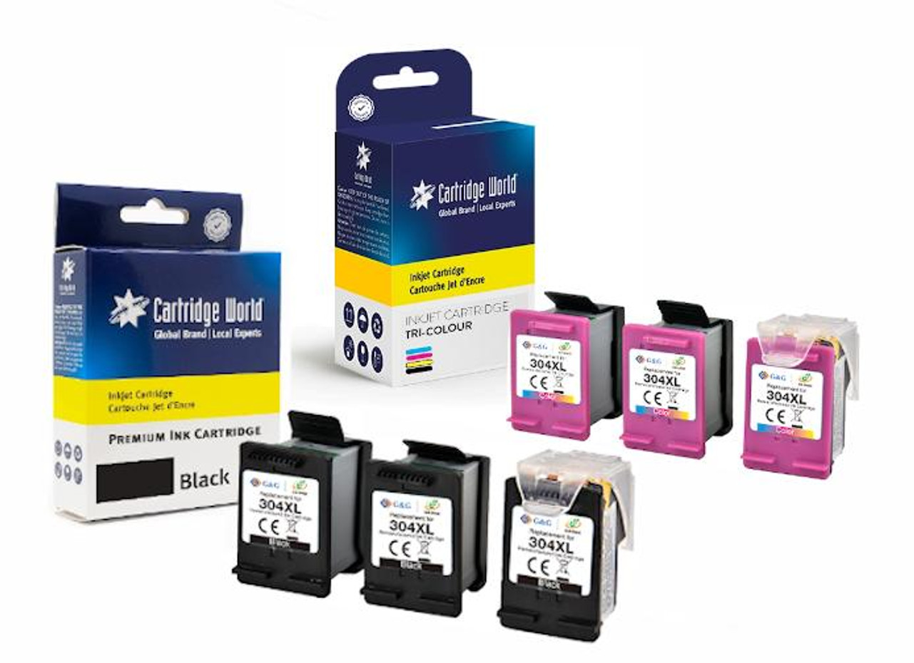 HP 304 XL Black & Tri-Colour Original Ink Cartridges, Pack of 2, Instant  Ink Compatible
