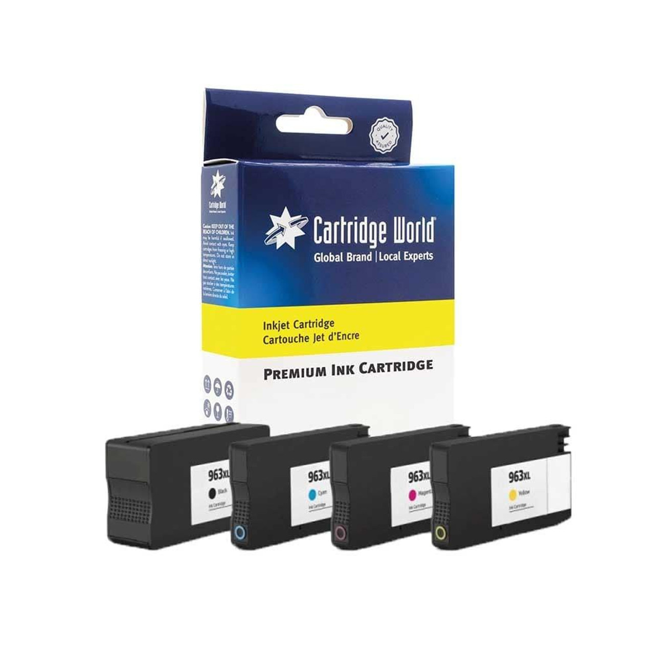 Pack de 4 cartouches d'encre BK+C+M+Y Cartridge World compatible