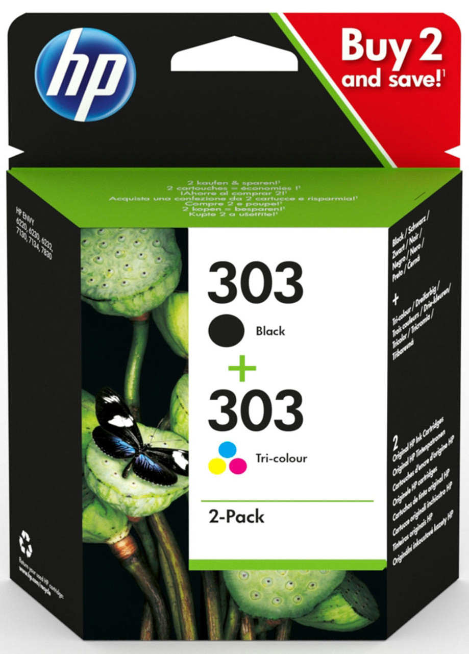 HP Original HP 303 Black,Cyan, Magenta, Yellow Multipack of Ink Cartridge  (3YM92AE) £ 36.08