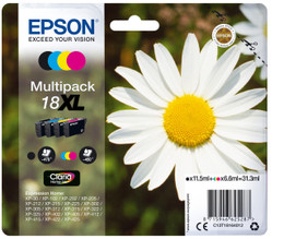  Epson 18XL Daisy Black CMY Colour High Yield Ink Cartridge 11.5ml 3x7ml Multipack - C13T18164012 