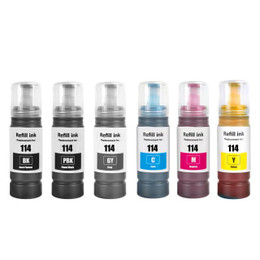Cartridge World Compatible Epson 114 6 Colour EcoTank Ink Bottle Multipack (6 x 70ml) 