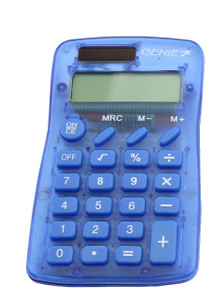 CW Office ValueX 8 Digit Pocket Calculator Blue, compact handheld calculator with large LCD display and blue buttons for basic arithmetic functions.
