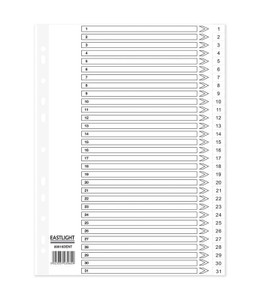 CW Office ValueX Index PP 1-31 A4 White Index Pages, sheet with numbered index for organizing documents.
