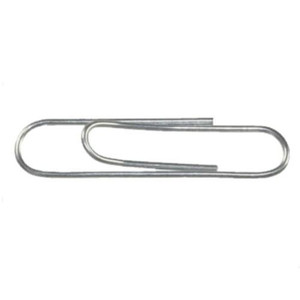 CW Office ValueX Paperclip Small Lipped 22mm PK100, close-up view of a pack of small sized metal paperclips with a lipped design for office use, in a straight arrangement.