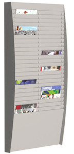 CW Office FastPaper Doc Panel 2x25 Comp A4 GY, a gray office document storage panel with multiple horizontal slots for organizing papers and documents.