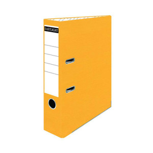CW Office ValueX LAF A4 70mm POB YW, orange file organizer with label holder and circular finger hole for easy handling.