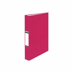 CW Office ValueX Ringbinder POB A4 RD, pink A4-sized ringbinder with a label holder on the spine for organization