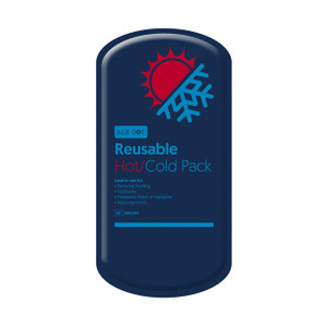 CW Office Click Medical Luxury Hot / Cold Gel Pack Large Re-Usable, image of a large reusable gel pack for hot and cold therapy with a blue and red design on the label.