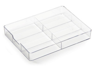 CW Office Durable COFFEE POINT Caddy Drawer Insert, clear acrylic storage compartment for organizing coffee accessories.