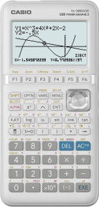 Product CW Office Casio FX9860GIII Graphic Calculator, displaying a graph of mathematical functions on its screen.