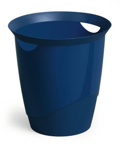 CW Office Durable Waste Bin 16L Blue, modern and sturdy waste bin with a sleek blue finish and ergonomic handles for easy placement and removal.