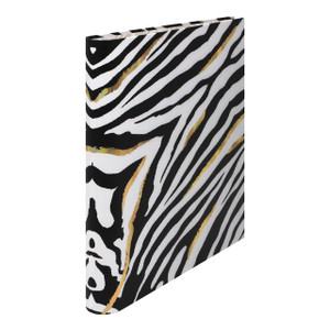 CW Office Pukka Pad Wild Roll Bound Ring Binder Zebra, featuring a bold black and white zebra stripe pattern and preloaded with Wild A4 5 Part Divider.