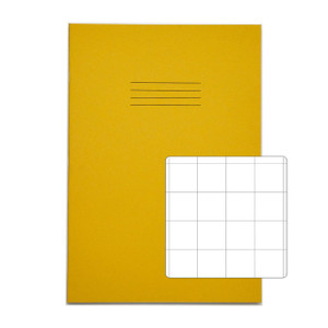 CW Office RHINO A4 Exercise Book 64 Page Yellow S20, pack of 50, yellow exercise books for school and office use with 64 pages each.