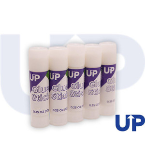 CW Office UP Glue Stick Small, set of six 10g glue sticks with purple and white labels.